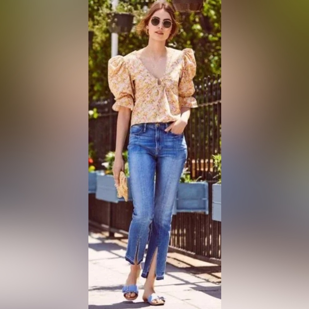 FRAME Le Nouveau Straight Split Hem Jeans 27